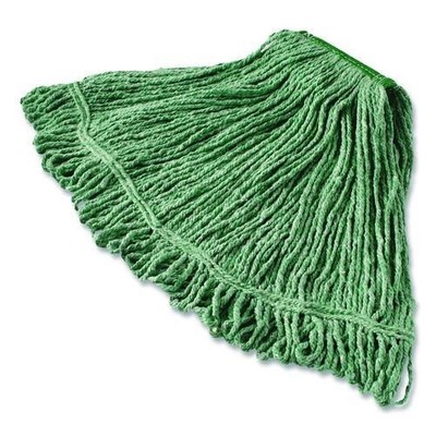 Rubbermaid Commercial Super Stitch Blend Mop, Cotton/Synthetic, M, Green, 2/Pack