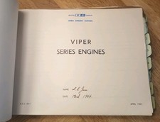 Vintage Bristol Siddeley Aero Engine School Viper Manual Book 1964