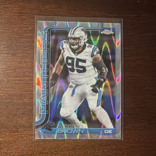 Topps 2025 Chrome Derrick Brown #47 Carolina Panthers Rookie Parallel