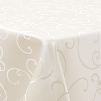 Homaxy Tischdecke Abwaschbar Jacquard Rechteckig 130X200Cm, Beige | Damast Desig