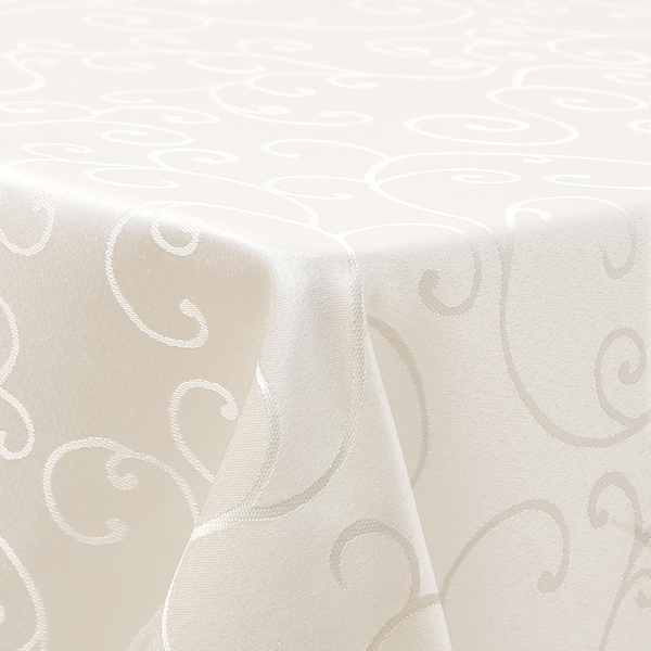 Homaxy Tischdecke Abwaschbar Jacquard Rechteckig 130X200Cm, Beige | Damast Desig-image