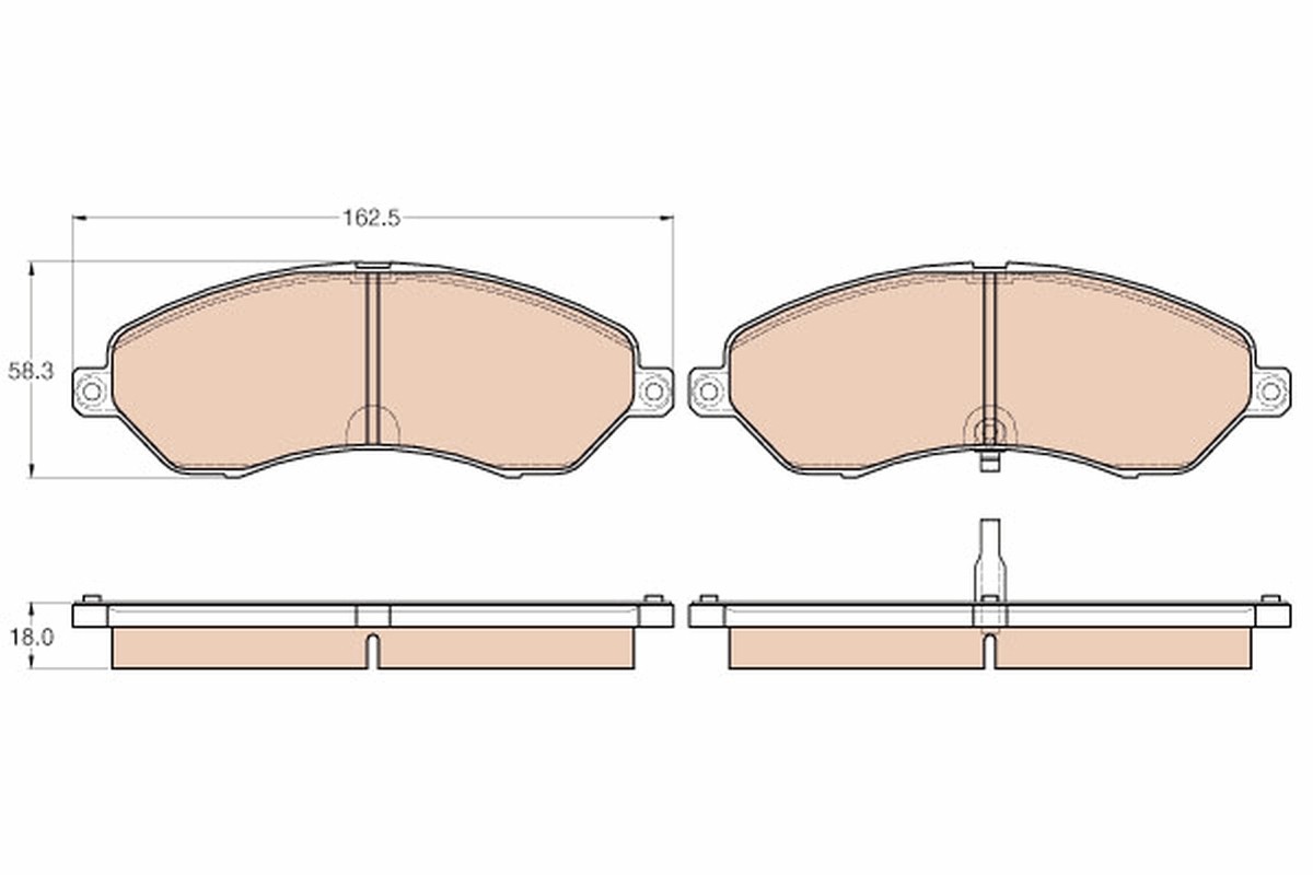 Fits TRW GDB3564 BRAKE PAD SET, DISC BRAKE