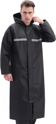 #ad Men Black Waterproof Long Raincoat Rain Coat Hooded Trench Jacket Outdoor Hiking $15.99