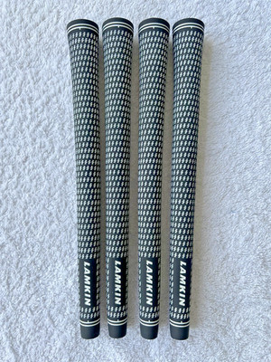 x4 Lamkin Crossline Standard schwarz/weiß Golfgriffe + Band