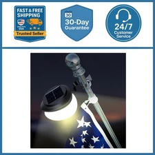 MEIHONG Solar Flag Pole Light, Solar Powered Lights Outdoor Dusk to Dawn for ...