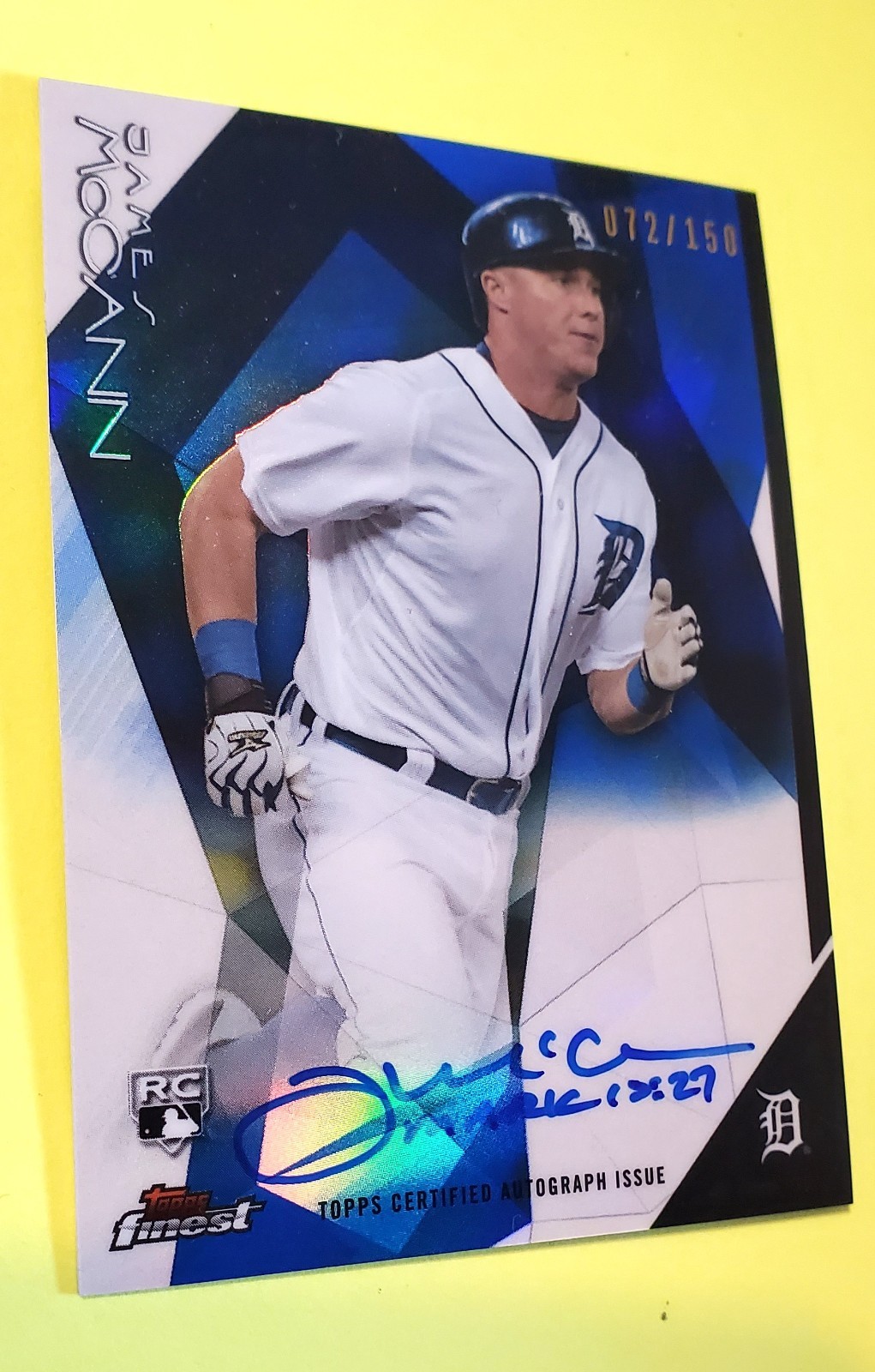 JAMES MCCANN RC  AUTO 2015 TOPPS FINEST BLUE REFRACTORS AUTOGRAPH /150 #FA-JMN