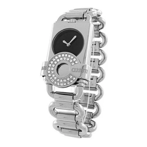 CERRUTI LADIES C JEWEL SWISS QUARTZ SS WATCH NEW BLACK CT63262x403011 STAINLESS - image 2 of 4