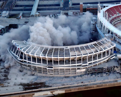 Cincinnati Reds Riverfront Stadium Demolition Photo