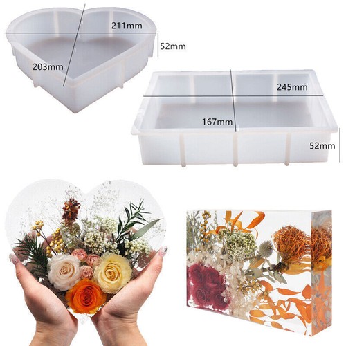 DIY Silicone Mother's Day Resin Mold Epoxy Craft Mould Rectangle Or Love Shape