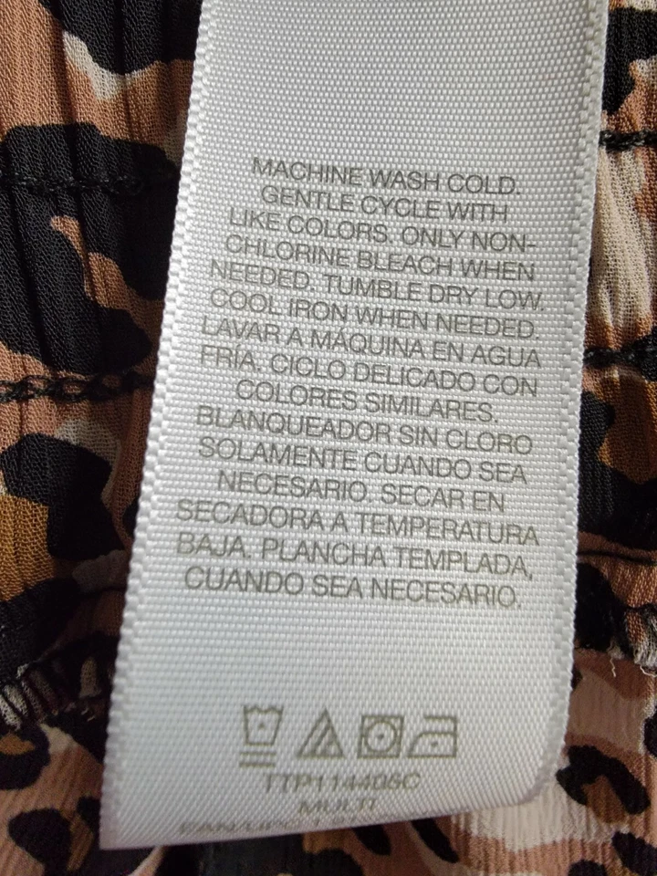 Time And Tru Womens Pants Size 3X 24W/26W Black Brown Leopard Print - Image 3 of 4