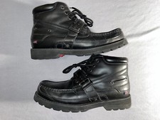 Vintage Polo Ralph Lauren Black Leather Strap Mid Boots Mens Size 10D USA Flag