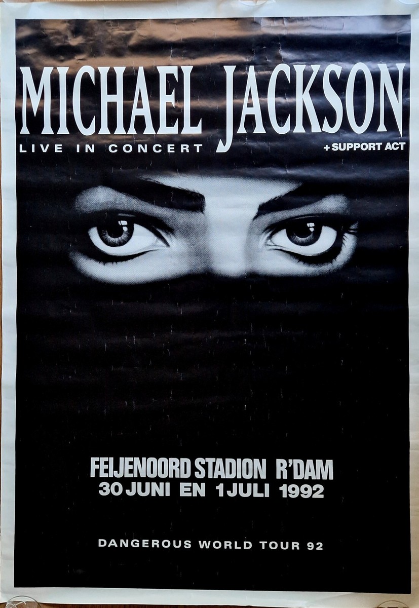 Michael Jackson HUGE Dangerous Tour concert poster original 1992