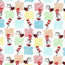 Feline Drive Fabric DR SEUSS The Cat in the Hat Allover Multi - Sold by the Yard