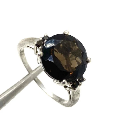 Men's Antique Sterling Statement Silver Ring Unpolished Size 10 Dark Brown