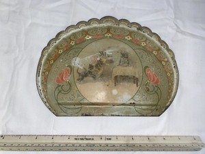 Antique Cat Tin Litho Crumb Tray