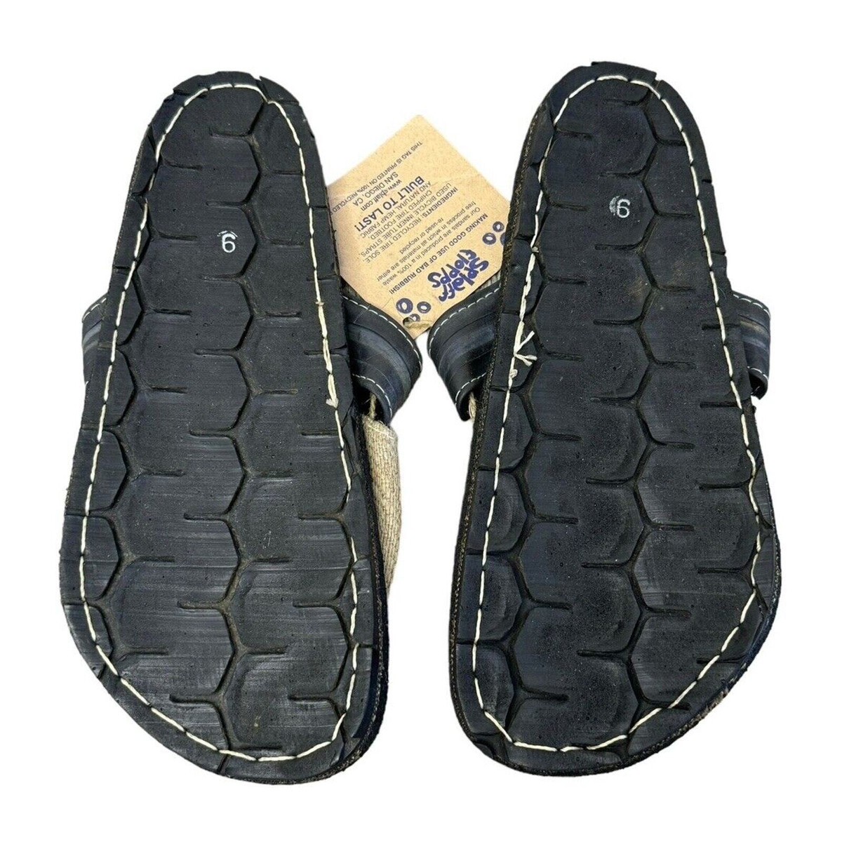 SPLAFF Eco Conscious Hipster Sandals Recycled Tires Tubes Hemp Slip Ons Sz 6 NEW SPLAFF Eco Conscious Hipster Sandals Recycled Tires Tubes  main image 2