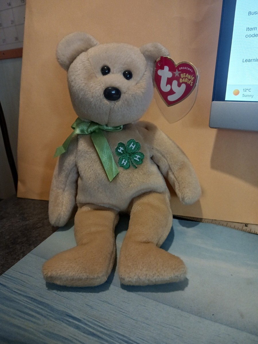 Ty Beanie Baby - CLOVER 4-H Bear 8.5
