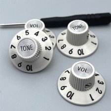 Witch Hat 2 Tone and 2 Volume Knobs Set Screw for Fender '72 Tele Deluxe Custom