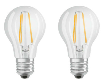 2er Pack Osram LED Lampe Retrofit Classic A CL 11W warmweiss E27 wie 100W