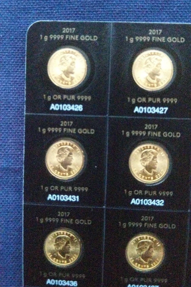 5 x 1g Maple Leaf 999,9 Feingold ; Maplegram ; nummeriert & zertifiziert - Bild 3 von 4