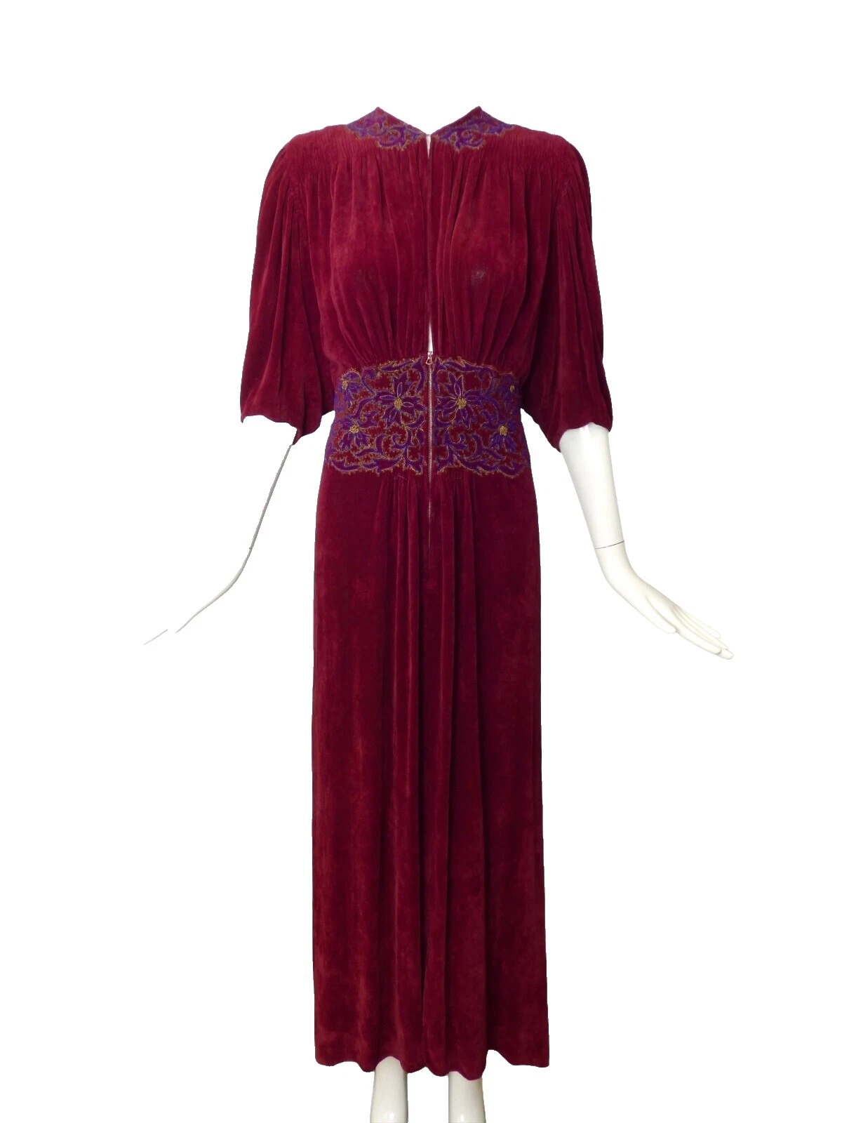 Art Deco Veludo Roupas Vintage década de 1940 para mulheres