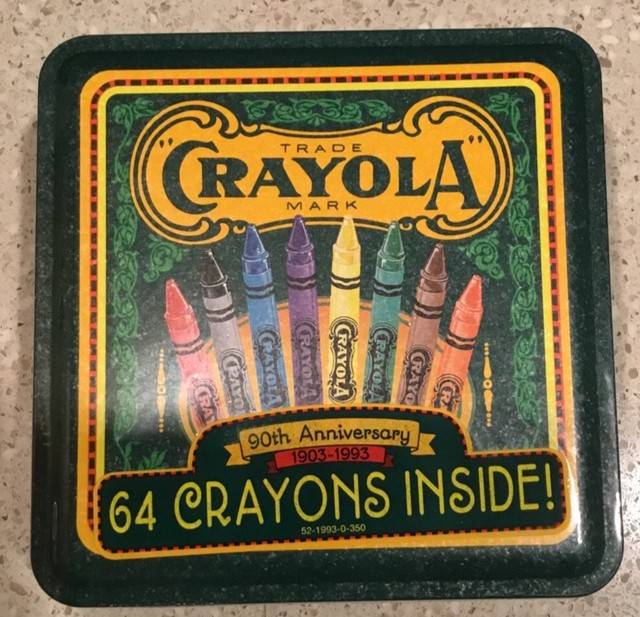 Crayola 90TH Anniversary 19031993 Tin Metal Box Set 64 Crayons New
