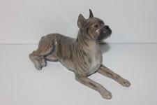 Precious Royal Copenhagen Brindle Boxer Dog Figurine, 1708/3635, 6-1/4", RARE