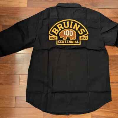 American Needle Bruins Centennial Daily Grind Button Down Shirt MED NWT $105