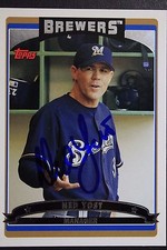 Milwaukee Brewers Ned Yost Signed 2006 Topps Autograph Card #600 TOUGH 922