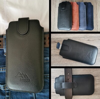 ASSEM Für Samsung Galaxy Buddy4 echt Leder Gürtel Tasche Hülle Etui case Silikon
