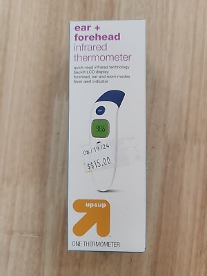 Up & Up Ear + Forehead Infrared Fever Thermometer Quick-Read Backlit LCD Display