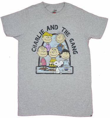 T-shirt Homme Peanuts Noël - Charlie Brown Et Snoopy Motif Graphique Gris - Taille S - Neuf Avec étiquette