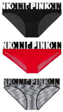 Victoria's Secret Pink Cool Comfy Mesh Bikini Panties Black Red Gray M L NIP