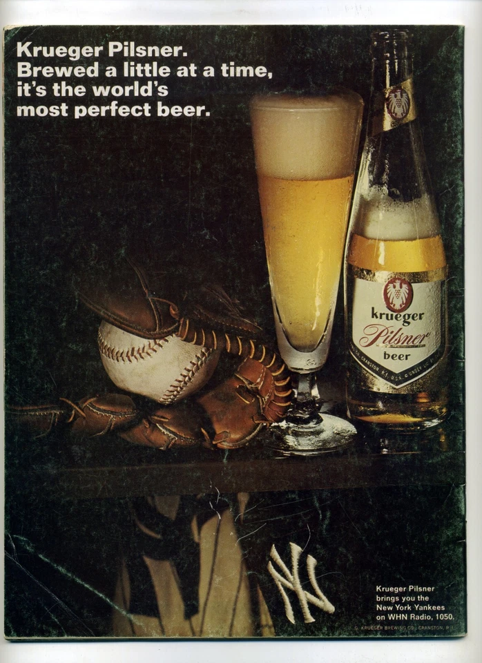 1968 New York Yankees Yearbook Mickey Mantle July 15 Roster M757 - Image 2 of 2