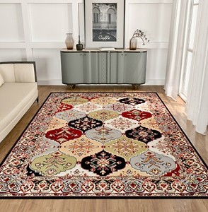 Modern Cream Area Rug - Large Sizes (8x10, 5x8, 5x7), Medium Pile, Multiple Room Use