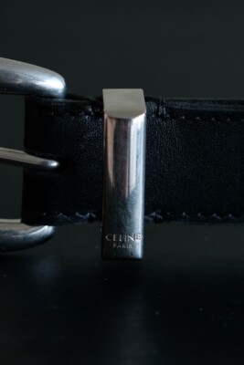Celine Western Belt Medium Skinny Vintage Calfskin Leather Hedi