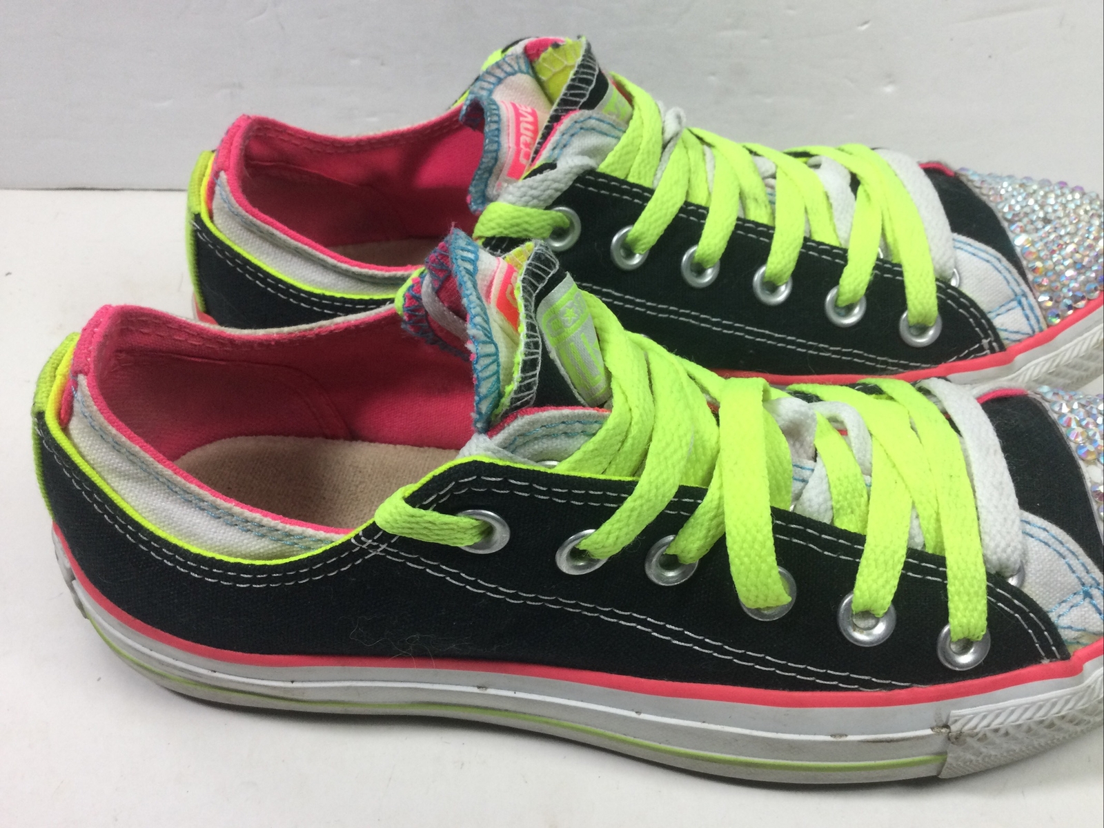 CONVERSE ALL STAR Neon Double Tongue Sneakers Sz Mens 6 / Wo 8 115520F Low Shoes thumbnail 4