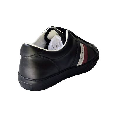 Moncler Black Leather New Monaco Sneakers 9 39 Low Top Logo