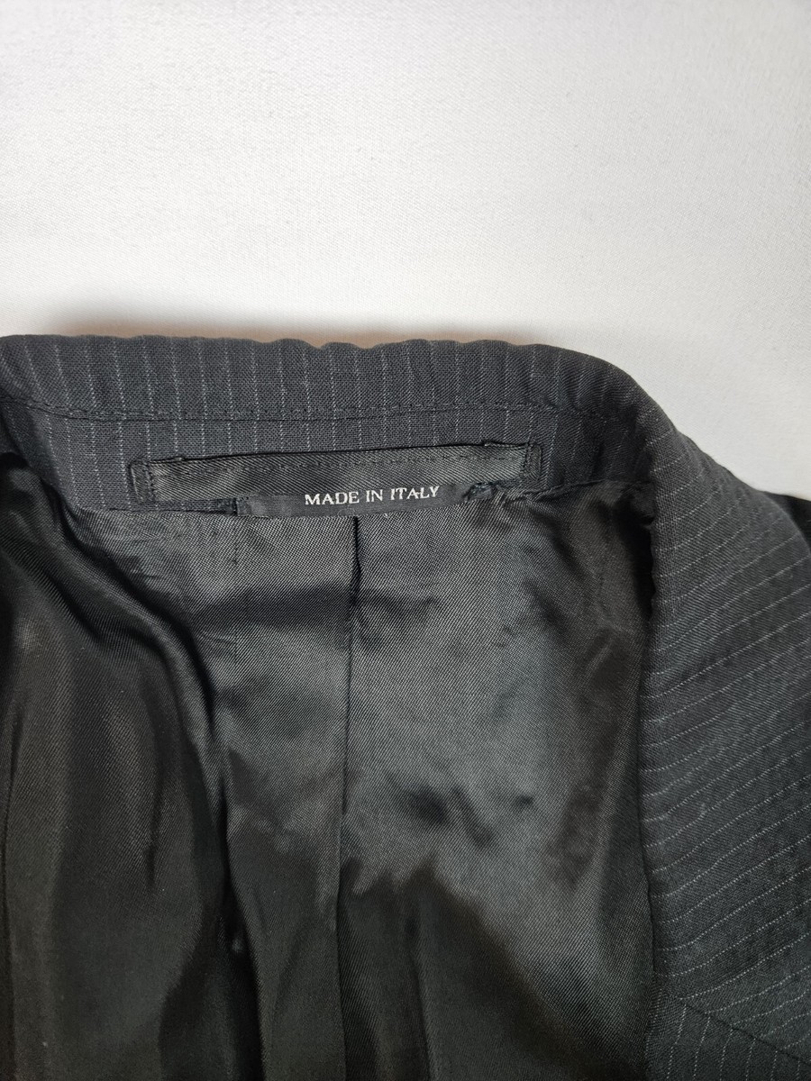 Prada Blazer Jacket Made In Italy Wool Blend Mens 42 Black Pin