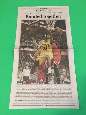 LEBRON JAMES MEMORABILIA NEWSPAPER PAGE NBA PLAYOFFS BANDED TOGETHER 5/7/2015