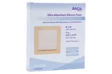 Ultra-Absorbent Silicone Foam with Adhesive Border - 6" x 6" (5 per Box)