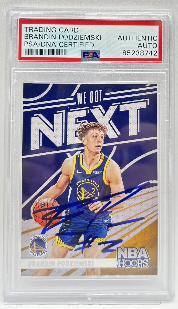 Brandin Podziemski Signed 2023-24 Panini NBA Hoops Warriors Rookie