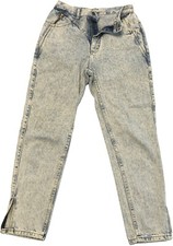 RARE vtg 80s LEE Acid Wash High Waist Jeans Sz 9M Zip Ankles Zip Pocket