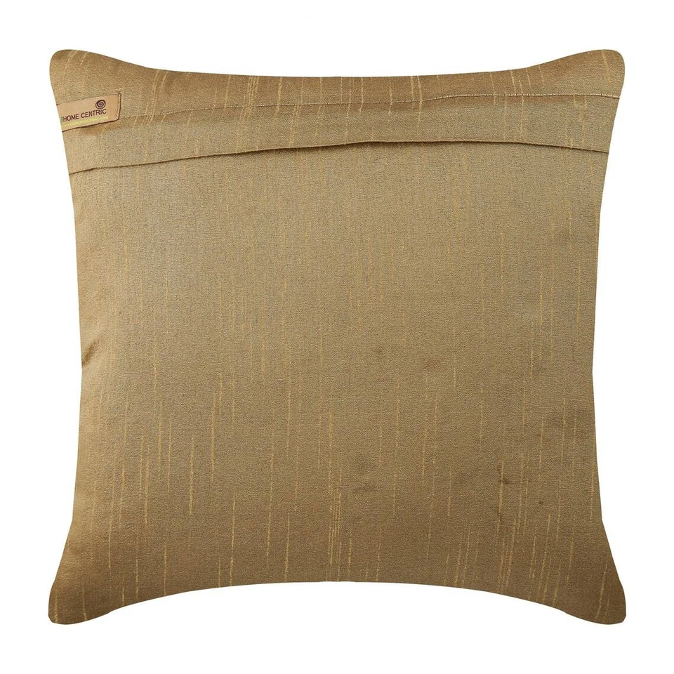 Decorative Pillow Cover Gold 16"x16", Couch Decor Silk - Gold Old Times - Image 3 of 3