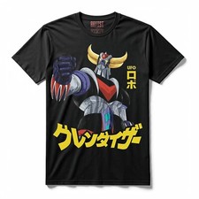 T-shirt Nera Girocollo Ufo Robot Goldrake  | Made in Italy