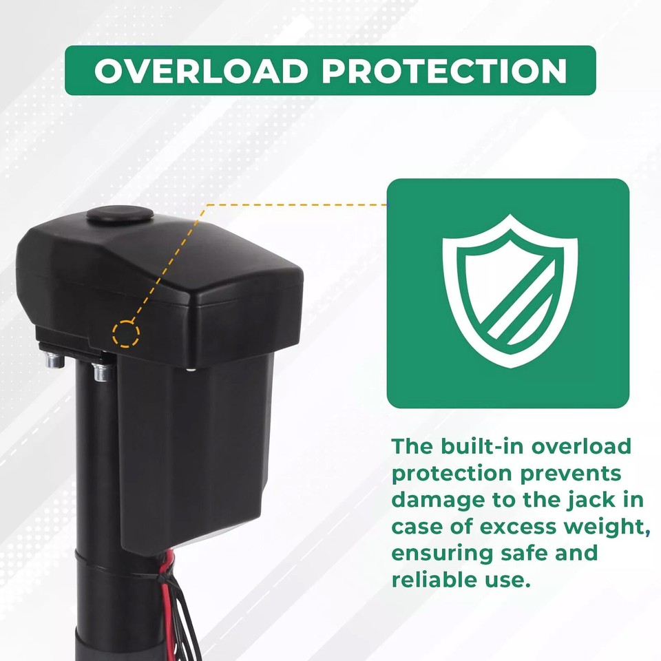 12V RV Electric Power Tongue Jack 18" Travel 4200lbs Electric Trailer