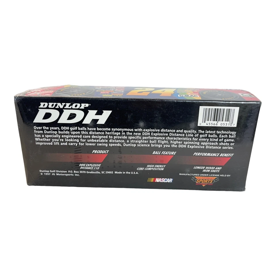 Paquete de 6 pelotas de golf Dunlop DDH 110 Jeff Gordon NASCAR #24 NUEVAS selladas en caja 1997 Foto 4 de 4