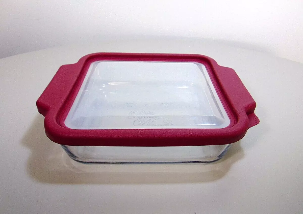 Pioneer Woman Clear Glass 2qt. Casserole Baking Dish 8 x 8 x 2.5 with Lid