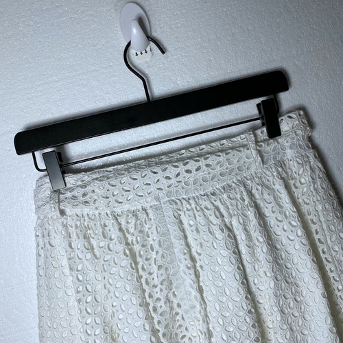 Lauren James New Women's Size Medium White Eyelet Skater Skirt Tie Waist Pleated - Picture 5 of 9