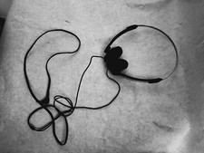 VINTAGE Toshiba HR-M31 WAALKMAN Headphones-Black WORKING